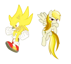 Size: 600x534 | Tagged: safe, artist:snicket324, derpibooru import, rainbow dash, crossover, dragon ball, female, image, male, png, sonic the hedgehog, sonic the hedgehog (series), super saiyan, super sonic