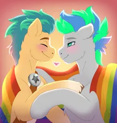 Size: 1900x2000 | Tagged: safe, artist:fkk, derpibooru import, oc, pony, commission, image, love, male, png, pride flag, stallion