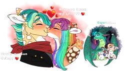 Size: 1280x734 | Tagged: safe, artist:malinraf1615, derpibooru import, hitch trailblazer, sparky sparkeroni, sunny starscout, dragon, pony, g5, alternate design, boop, disgusted, female, image, male, noseboop, offspring, older, older sparky sparkeroni, parent:hitch trailblazer, parent:sunny starscout, parents:sunnyhitch, png, shipping, sparky sparkeroni is not amused, straight, sunnyhitch, tongue out, unamused