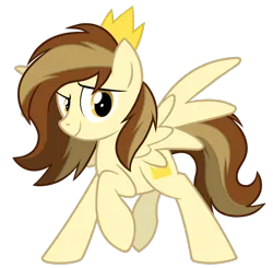 Size: 1590x1560 | Tagged: safe, artist:lydia, derpibooru import, oc, oc:prince whateverer, pegasus, pony, cool, crown, curly mane, image, jewelry, looking at you, male, png, raised hoof, regalia, show accurate, simple background, smiling, smiling at you, solo, spread wings, standing, transparent background, wings