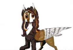 Size: 1280x879 | Tagged: safe, artist:darkhestur, derpibooru import, oc, oc:fairchild, pegasus, clothes, female, folded wings, gift art, hat, image, jacket, leather, leather jacket, marker drawing, png, simple background, traditional art, white background, wings