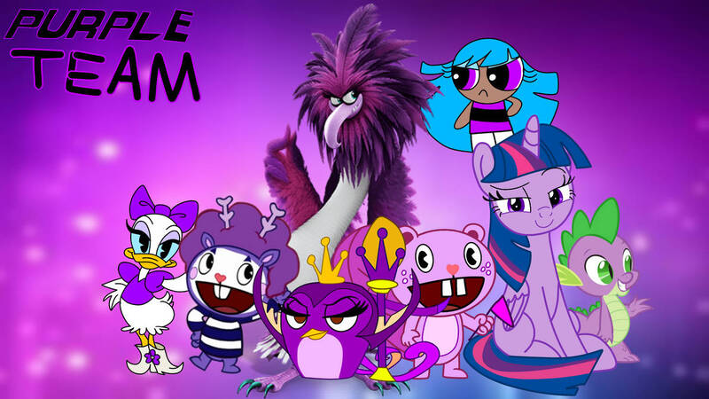 Size: 1192x671 | Tagged: safe, artist:fanvideogames, derpibooru import, spike, twilight sparkle, angry birds, crossover, daisy duck, disney, female, happy tree friends, image, jpeg, male, the powerpuff girls