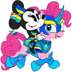 Size: 894x894 | Tagged: safe, artist:fanvideogames, derpibooru import, pinkie pie, armor, armored pony, disney, female, image, minnie mouse, png, simple background, transparent background