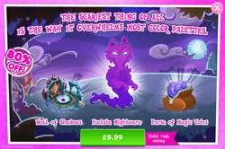 Size: 1961x1301 | Tagged: safe, derpibooru import, idw, official, unnamed character, advertisement, costs real money, english, gameloft, idw showified, image, jpeg, magic coins, mobile game, my little pony: magic princess, nightmare creature, nightmare forces, numbers, sale, solo, solo focus, text, unnamed nightmare forces