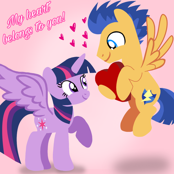 Size: 1400x1400 | Tagged: safe, artist:mlplary6, derpibooru import, flash sentry, twilight sparkle, twilight sparkle (alicorn), alicorn, pegasus, pony, boyfriend and girlfriend, female, flashlight, flying, heart, image, looking at each other, looking at someone, love, male, mare, png, shipping, smiling, smiling at each other, stallion, straight, text