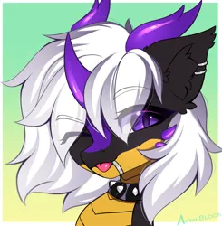 Size: 1240x1266 | Tagged: safe, artist:airiniblock, derpibooru import, oc, unofficial characters only, dragon, :p, bust, ear fluff, horns, icon, image, patreon, patreon reward, png, portrait, simple background, solo, tongue out