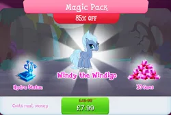 Size: 1268x858 | Tagged: safe, derpibooru import, idw, official, windy the windigo, hydra, pony, windigo, bundle, costs real money, english, female, gameloft, gem, idw showified, image, jpeg, mare, mobile game, multiple heads, my little pony: magic princess, numbers, sale, solo, solo focus, statue, suspiciously specific denial, text, unshorn fetlocks