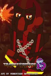 Size: 1296x1920 | Tagged: safe, artist:robertsonskywa1, derpibooru import, equestria girls, antagonist, chains, claw, crossover, equestria girls-ified, image, jpeg, photo, planet, poster, scourge, solo, terrorcon, transformers, transformers rise of the beasts, unicron