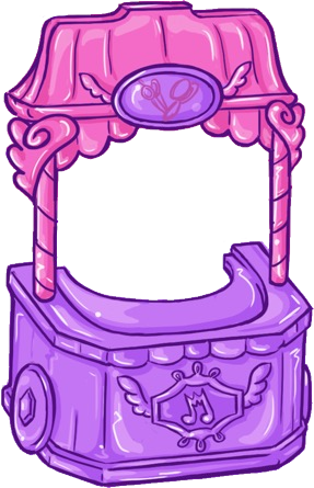 Size: 287x445 | Tagged: safe, derpibooru import, official, 2024 franchise overview, cart, concept art, image, mane melody (location), pipp petals' cutie mark, png, simple background, stall, toy, transparent background