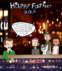 Size: 3336x3832 | Tagged: safe, derpibooru import, hondo flanks, clay puppington, crossover, father's day, gerald broflovski, hank hill, image, jerry smith, jpeg, king of the hill, moral orel, rick and morty, south park