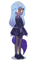 Size: 1350x2282 | Tagged: safe, alternate version, artist:skyfallfrost, derpibooru import, oc, oc:dozinette melancholia, equestria girls, clothes, dress, female, fishnets, image, png, simple background, solo, transparent background