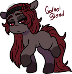 Size: 1731x1776 | Tagged: safe, artist:sexygoatgod, derpibooru import, oc, oc:gothel blend, unofficial characters only, earth pony, pony, adoptable, chibi, female, image, png, sale, simple background, solo, transparent background
