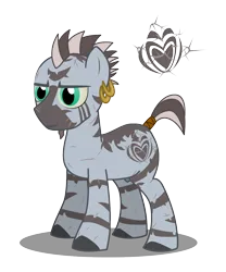 Size: 1000x1200 | Tagged: safe, artist:warren peace, derpibooru import, oc, oc:xander, unofficial characters only, pony, zebra, fallout equestria, ashes town, coat markings, ear piercing, earring, glare, image, jewelry, male, nudity, piercing, png, raider, scar, scarred, shadow, sheath, simple background, solo, stallion, tail, tail wrap, transparent background