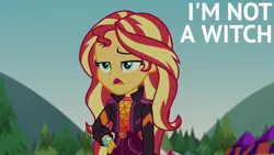 Size: 1920x1080 | Tagged: safe, derpibooru import, edit, edited screencap, editor:quoterific, screencap, sunset shimmer, equestria girls, equestria girls series, sunset's backstage pass!, spoiler:eqg series (season 2), image, png, solo