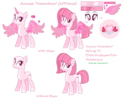 Size: 2256x1820 | Tagged: safe, artist:nocturnal-moonlight, artist:teahie821, derpibooru import, oc, oc:annisa trihapsari, unofficial characters only, alicorn, earth pony, pony, earth pony oc, female, heart, image, magic, mare, png, reference sheet, simple background, t, white background