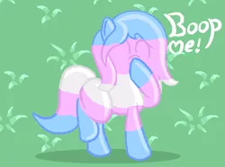 Size: 586x436 | Tagged: safe, artist:anonymous, derpibooru import, oc, oc:boop here, unofficial characters only, earth pony, pony, pony town, boop, image, ms paint, png, pride month, self-boop, trans flag, transgender