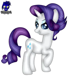 Size: 3840x4154 | Tagged: safe, artist:damlanil, derpibooru import, rarity, pony, unicorn, bedroom eyes, eyeshadow, female, horn, image, makeup, mare, png, raised hoof, show accurate, simple background, solo, transparent background, vector