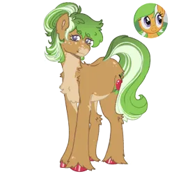 Size: 1000x1000 | Tagged: safe, artist:kazmuun, derpibooru import, apple leaves, pony, apple family member, image, png, simple background, solo, transparent background