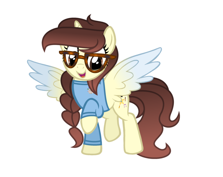 Size: 2753x2185 | Tagged: safe, artist:darbypop1, derpibooru import, oc, oc:darby, alicorn, pony, atg 2023, clothes, female, glasses, image, mare, newbie artist training grounds, png, shirt, simple background, solo, transparent background