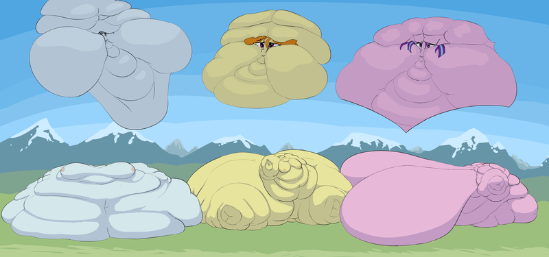 Size: 3500x1641 | Tagged: questionable, artist:lupin quill, derpibooru import, adagio dazzle, aria blaze, sonata dusk, human, series:doughy dazzlings (weight gain), equestria girls, adagio dat-azzle, adagio wobble, areola, aria blob, bbw, bedroom eyes, belly, belly button, big belly, big breasts, bingo wings, blob, breasts, busty aria blaze, busty sonata dusk, cankles, chubby cheeks, dialogue, double chin, fat, fat boobs, fat fetish, female, females only, fetish, huge belly, huge breasts, hyper, hyper breasts, image, immobile, impossibly large belly, impossibly large breasts, impossibly large everything, impossibly obese, impossibly wide hips, messy hair, morbidly obese, mountain, multichin, nipples, nudity, obese, png, rolls of fat, sagging breasts, sonatubby, ssbbw, the dazzlings, thighs, thunder thighs, weight gain, wide hips