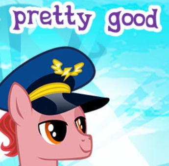 Size: 345x338 | Tagged: safe, derpibooru import, admiral fairy flight, pony, cropped, english, female, gameloft, hat, image, mare, meme, my little pony: magic princess, png, solo, text, wow! glimmer