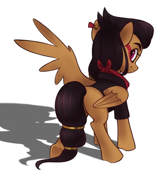 Size: 759x834 | Tagged: safe, artist:switchsugar, derpibooru import, oc, unofficial characters only, pegasus, pony, female, image, jpeg, mare, offspring, parent:daring do, parent:doctor caballeron, parents:daballeron, pegasus oc, simple background, solo, tattoo, wings