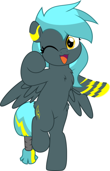 Size: 3230x5000 | Tagged: safe, artist:jhayarr23, derpibooru import, oc, oc:storm aura, unofficial characters only, pegasus, pony, commission, commissioner:solar aura, cute, image, one eye closed, pegasus oc, png, solo, tattoo, wings, ych result