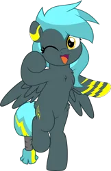 Size: 3230x5000 | Tagged: safe, artist:jhayarr23, derpibooru import, oc, oc:storm aura, unofficial characters only, pegasus, pony, commission, commissioner:solar aura, cute, image, one eye closed, pegasus oc, png, solo, tattoo, wings, ych result