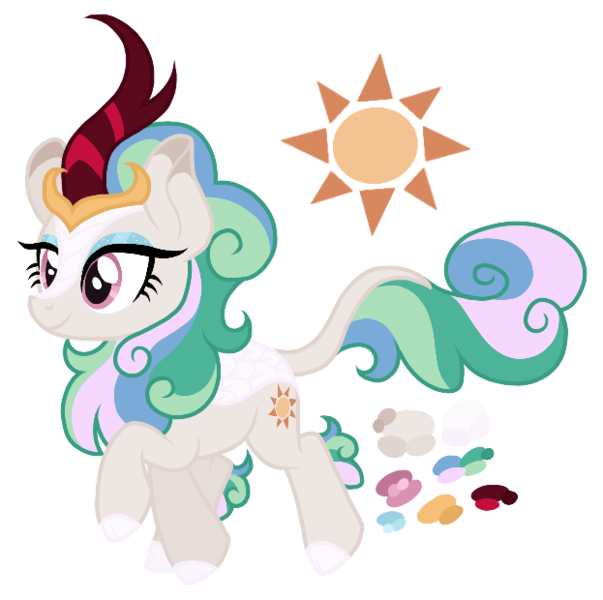 Size: 623x620 | Tagged: safe, artist:monochrome-sunsets, derpibooru import, kirin, image, magical lesbian spawn, offspring, parent:princess celestia, parent:rain shine, png, simple background, solo, transparent background