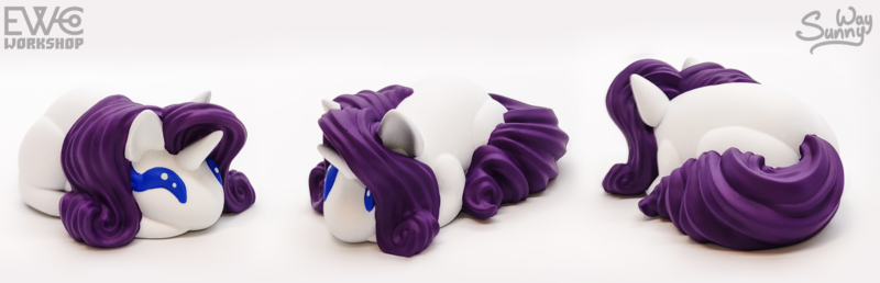 Size: 2000x645 | Tagged: safe, artist:sunny way, derpibooru import, rarity, pony, unicorn, 3d print, art, artwork, bun, buns, craft, cute, ewc workshop, female, figurine, happy, horn, image, irl, little buns, painting, photo, png, sculpture, smiling, solo, statue