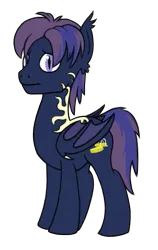 Size: 427x674 | Tagged: safe, artist:bjsampson, artist:tsswordy, derpibooru import, oc, oc:gloom trotter, unofficial characters only, bat pony, bat pony oc, bat wings, collaboration, image, looking at you, male, png, shy, simple background, solo, transparent background, wings, worried