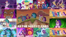 Size: 1974x1111 | Tagged: safe, derpibooru import, edit, edited screencap, editor:quoterific, screencap, hitch trailblazer, izzy moonbow, pipp petals, sunny starscout, zipp storm, earth pony, pegasus, pony, unicorn, g5, my little pony: tell your tale, spoiler:g5, spoiler:my little pony: tell your tale, spoiler:tyts01e53, as the misty clears, bipedal, brainwashed, heavy metal pipp, image, mane five (g5), misty brightdawn, opaline arcana, pippamena, png