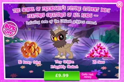Size: 1961x1297 | Tagged: safe, derpibooru import, official, garrick, gryphon, advertisement, background griffon, chickub, costs real money, english, folded wings, gameloft, gem, image, jpeg, male, mobile game, my little pony: magic princess, numbers, sale, solo, solo focus, text, wings