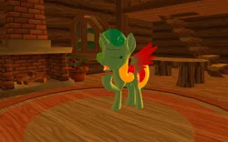Size: 1920x1200 | Tagged: safe, artist:puzzlshield2, derpibooru import, oc, oc:puzzle shield, unofficial characters only, alicorn, pony, 3d, alicorn oc, cabin, fireplace, horn, image, lighting, mmd, morning, morning ponies, png, solo, super mario bros., tired, wings, yawn
