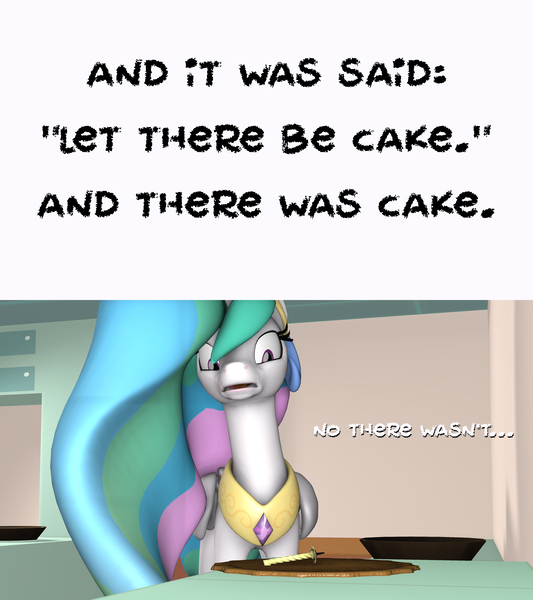 Size: 3840x4320 | Tagged: safe, artist:wissle, derpibooru import, princess celestia, alicorn, pony, 3d, celestia day, celestia's crown, comic, crumbs, dialogue, female, high res, image, jpeg, mare, open mouth, solo, source filmmaker, sugarcube corner, text, when you see it
