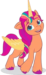 Size: 3670x5979 | Tagged: safe, derpibooru import, official, sunny starscout, alicorn, earth pony, pony, g5, my little pony: make your mark, .svg available, alicornified, female, image, mane stripe sunny, mare, png, race swap, simple background, solo, transparent background, vector