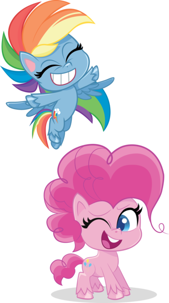 Size: 4073x7308 | Tagged: safe, derpibooru import, official, pinkie pie, rainbow dash, earth pony, pegasus, pony, my little pony: pony life, .svg available, duo, female, flying, image, mare, png, simple background, transparent background, vector