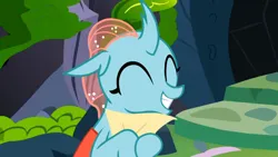 Size: 1920x1080 | Tagged: safe, derpibooru import, screencap, ocellus, changedling, changeling, uprooted, cute, cuteling, diaocelles, eyes closed, happy, holding, image, paper, png, smiling, solo