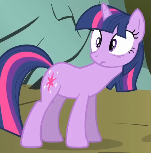 Size: 530x535 | Tagged: safe, derpibooru import, screencap, twilight sparkle, unicorn, dragonshy, season 1, cropped, image, leaning, looking at someone, png, shocked, shrunken pupils, standing, unicorn twilight