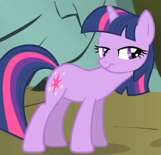 Size: 534x514 | Tagged: safe, derpibooru import, screencap, twilight sparkle, unicorn, dragonshy, season 1, cropped, image, leaning, lidded eyes, looking at someone, png, unamused, unicorn twilight