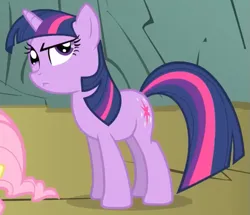 Size: 557x478 | Tagged: safe, derpibooru import, screencap, twilight sparkle, pony, unicorn, dragonshy, season 1, confused, cropped, female, image, looking up, mare, png, standing, unicorn twilight