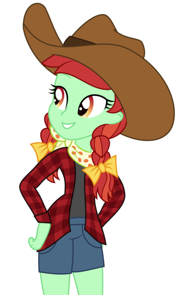 Size: 2288x3786 | Tagged: safe, artist:thatusualguy06, derpibooru import, candy apples, human, equestria girls, .svg available, apple family member, bandana, base used, bow, clothes, cowboy hat, equestria girls-ified, female, hair bow, hand on hip, hat, image, jeans, pants, png, shirt, short jeans, simple background, solo, transparent background, vector