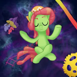 Size: 2000x2000 | Tagged: safe, derpibooru import, tree hugger, chaos realm, crossed legs, draw a pony, drawing, eyes closed, image, implied discord, jpeg, meditating, meditation, solo, submission, the discord zone