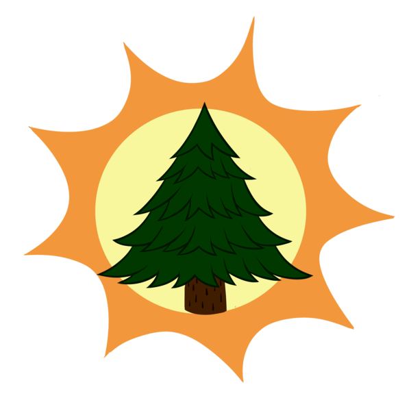 Size: 3000x3000 | Tagged: artist needed, safe, derpibooru import, oc, oc:pine shine, unofficial characters only, cutie mark, cutie mark only, image, no pony, pine tree, png, simple background, solo, sun, transparent background, tree