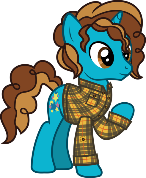 Size: 1026x1255 | Tagged: safe, artist:lightningbolt, derpibooru import, ponified, pony, unicorn, .svg available, adam t. siska, button-up shirt, clothes, derpibooru exclusive, hair over one eye, horn, image, long sleeves, male, png, raised hoof, shirt, show accurate, simple background, smiling, solo, stallion, standing, the academy is..., transparent background, vector