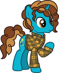 Size: 1026x1255 | Tagged: safe, artist:lightningbolt, derpibooru import, ponified, pony, unicorn, .svg available, adam t. siska, button-up shirt, clothes, derpibooru exclusive, hair over one eye, horn, image, long sleeves, male, png, raised hoof, shirt, show accurate, simple background, smiling, solo, stallion, standing, the academy is..., transparent background, vector