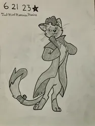 Size: 3024x4032 | Tagged: safe, artist:mlpfantealmintmoonrise, derpibooru import, capper dapperpaws, cat, my little pony: the movie, atg 2023, g4, image, jpeg, newbie artist training grounds, pen drawing, pencil drawing, signature, traditional art