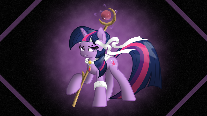 Size: 3840x2160 | Tagged: safe, artist:itchykitchy, artist:laszlvfx, derpibooru import, edit, twilight sparkle, pony, unicorn, female, headband, image, jewelry, kanji, league of legends, lidded eyes, looking back, mage, necklace, png, simple background, solo, soraka, staff, transparent background, unicorn twilight, vector, wallpaper, wallpaper edit, wristband