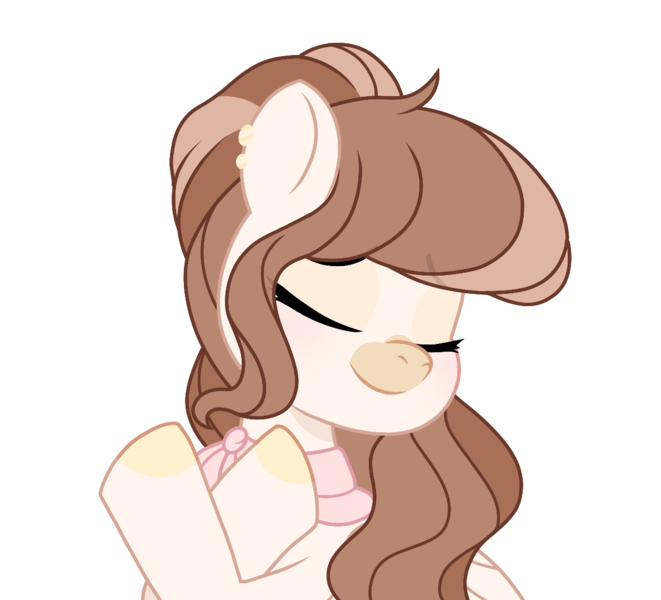 Size: 1190x1080 | Tagged: safe, alternate version, artist:cstrawberrymilk, derpibooru import, oc, oc:strawberry milk, pegasus, pony, eyes closed, female, image, mare, png, simple background, solo, transparent background