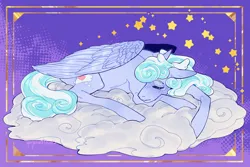 Size: 1920x1280 | Tagged: safe, artist:yuyusunshine, derpibooru import, oc, oc:cloud nine, pegasus, pony, image, jpeg, lying down, prone, sleeping, solo